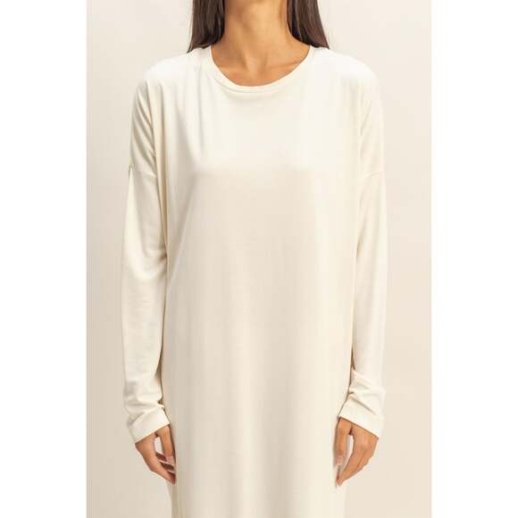 Ivory Long Sleeve Tshirt Dress - Picture 4 of 5